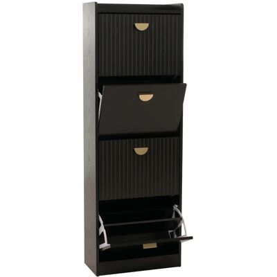 MCW Schuhschrank O39 MDF Melamin Metall 148x50x24cm Holzoptik Schwarz MCW Schuhschrank O39 MDF Melamin Metall 148x50x24cm Holzoptik Schwarz