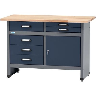 Küpper Werkbank Eintürig mit 6 Schubladen 84 x 120 x 60 cm Dunkelblau Küpper Werkbank Eintürig mit 6 Schubladen 84 x 120 x 60 cm Dunkelblau