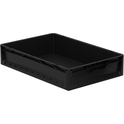 EuroboxSystem Eurobox-System Box Vollwand 60 cm x 40 cm x 12 cm Schwarz EuroboxSystem Eurobox-System Box Vollwand 60 cm x 40 cm x 12 cm Schwarz