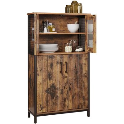 Songmics Sideboard Daxton mit Glastüren Braun-Schwarz Songmics Sideboard Daxton mit Glastüren Braun-Schwarz