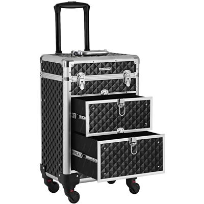 Songmics Kosmetikkoffer Graice mit Rollen 34 x 24 x 56 cm Schwarz Songmics Kosmetikkoffer Graice mit Rollen 34 x 24 x 56 cm Schwarz