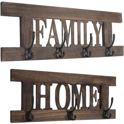 MCW Wandgarderobe C60 Shabby 2-teilig Braun Shabby MCW Wandgarderobe C60 Shabby 2-teilig Braun Shabby