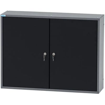 Küpper Hängeschrank 2-Türig mit 36 Sichtboxen 60 x 80 x 20 cm Schwarz-Hellgrau Küpper Hängeschrank 2-Türig mit 36 Sichtboxen 60 x 80 x 20 cm Schwarz-Hellgrau