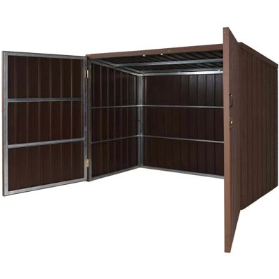 MCW Mülltonnenverkleidung J29 Braun 172x213x112cm MCW Mülltonnenverkleidung J29 Braun 172x213x112cm
