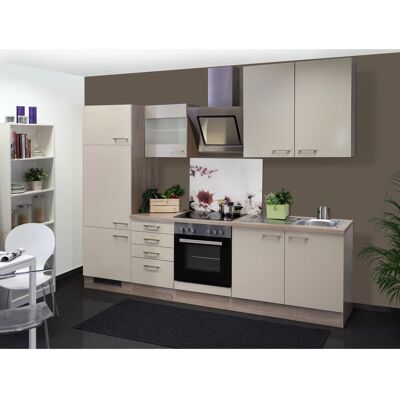 FlexWell Exclusiv Flex-Well Exclusiv Küchenzeile Orlando 270 cm Kaschmir Glanz-Sonoma Eiche FlexWell Exclusiv Flex-Well Exclusiv Küchenzeile Orlando 270 cm Kaschmir Glanz-Sonoma Eiche