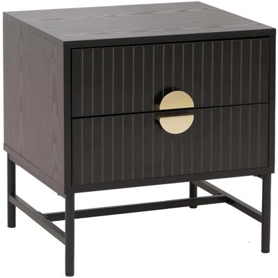 MCW Nachttisch O39 Schublade Melamin MDF Metall 50x48x39cm Holzoptik Schwarz MCW Nachttisch O39 Schublade Melamin MDF Metall 50x48x39cm Holzoptik Schwarz