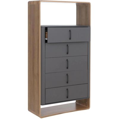 MCW Highboard P43 5 Schubladen MDF 155x80x41cm Rivera-Eiche-Optik Dunkelgrau MCW Highboard P43 5 Schubladen MDF 155x80x41cm Rivera-Eiche-Optik Dunkelgrau