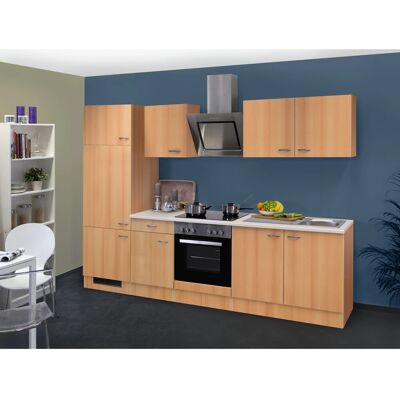 FlexWell Classic Flex-Well Classic Küchenzeile Nano 270 cm Buche Nachbildung FlexWell Classic Flex-Well Classic Küchenzeile Nano 270 cm Buche Nachbildung