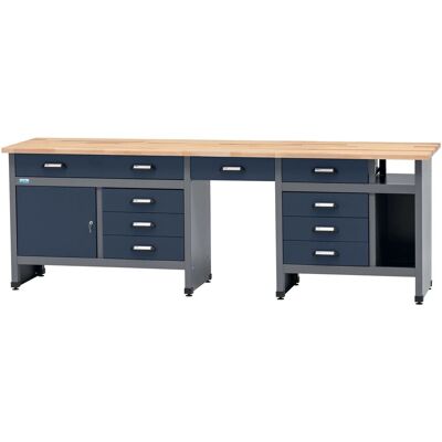Küpper Werkbank 1-Türig 9 Schubladen Sitzraum 84 x 240 x 60 cm Dunkelblau Küpper Werkbank 1-Türig 9 Schubladen Sitzraum 84 x 240 x 60 cm Dunkelblau