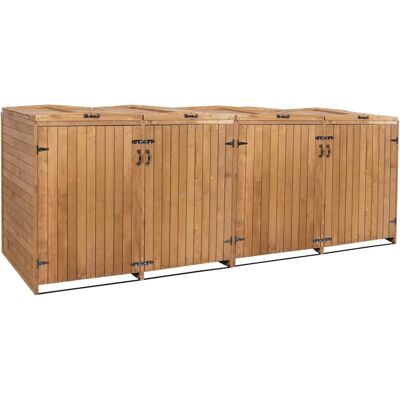 MCW 4er-/8er-Mülltonnenverkleidung H74 Braun 126x316x98cm MCW 4er-/8er-Mülltonnenverkleidung H74 Braun 126x316x98cm