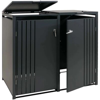 MCW 2er-Mülltonnenverkleidung O67 Anthrazit 122x132x84cm MCW 2er-Mülltonnenverkleidung O67 Anthrazit 122x132x84cm