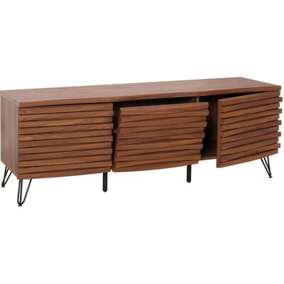 MCW TV-Rack M49 MDF Metall 52x142x44cm Walnuss-Optik MCW TV-Rack M49 MDF Metall 52x142x44cm Walnuss-Optik