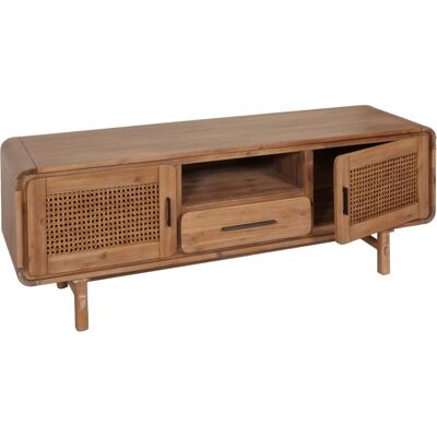 MCW TV-Rack M47 Rattan Akazie Massiv-Holz Gebeizt 160cm 32kg MCW TV-Rack M47 Rattan Akazie Massiv-Holz Gebeizt 160cm 32kg
