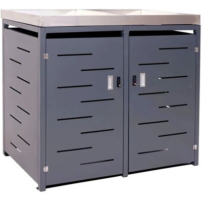 MCW 2er-Mülltonnenverkleidung H40 125x134x84cm Anthrazit MCW 2er-Mülltonnenverkleidung H40 125x134x84cm Anthrazit