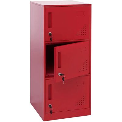 MCW Spind P63 Rot 3 Türen MCW Spind P63 Rot 3 Türen