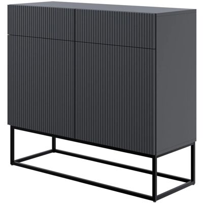 Selsey Sideboard Veldio 100 cm mit 2 Schubladen Schwarz mit Schwarzen Beinen Selsey Sideboard Veldio 100 cm mit 2 Schubladen Schwarz mit Schwarzen Beinen