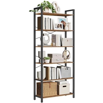 Songmics Regal Barnet 6 Ebenen 30 x 80 x 186 cm Braun-Schwarz Songmics Regal Barnet 6 Ebenen 30 x 80 x 186 cm Braun-Schwarz