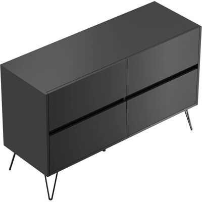 Posseik Sideboard Industrial E 4 Schubladen 120 cm Grafit Posseik Sideboard Industrial E 4 Schubladen 120 cm Grafit