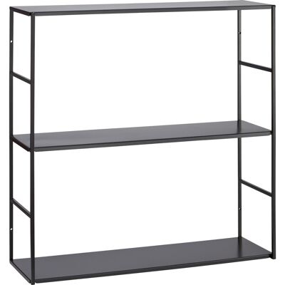 Hängeregal aus Metall 60 cm x 60 cm x 20 cm Schwarz matt Hängeregal aus Metall 60 cm x 60 cm x 20 cm Schwarz matt