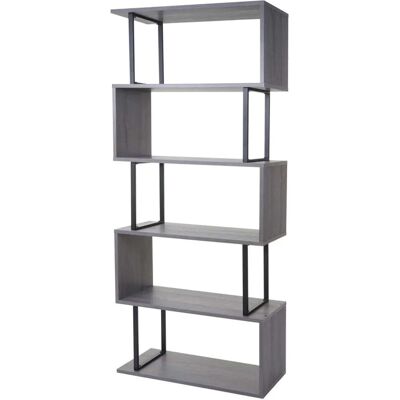 MCW Bücherregal A27 5 Ebenen Grau Metall Schwarz MCW Bücherregal A27 5 Ebenen Grau Metall Schwarz