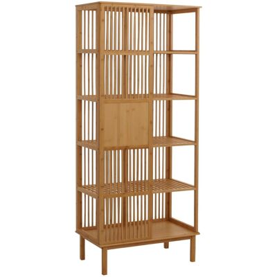 MCW Bambus Standregal N81 5 Regalböden Schiebetür 186x80x45cm MCW Bambus Standregal N81 5 Regalböden Schiebetür 186x80x45cm