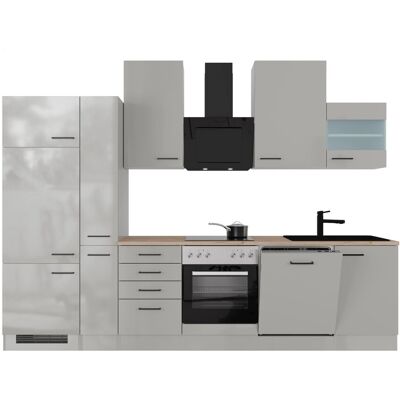 FlexWell Exclusiv Flex-Well Exclusiv Küchenzeile Lund 310 cm Lichtgrau glänzend-Rauchgrau FlexWell Exclusiv Flex-Well Exclusiv Küchenzeile Lund 310 cm Lichtgrau glänzend-Rauchgrau