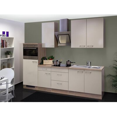 FlexWell Exclusiv Flex-Well Exclusiv Küchenzeile Orlando 270 cm Kaschmir Glanz-Sonoma Eiche NB FlexWell Exclusiv Flex-Well Exclusiv Küchenzeile Orlando 270 cm Kaschmir Glanz-Sonoma Eiche NB