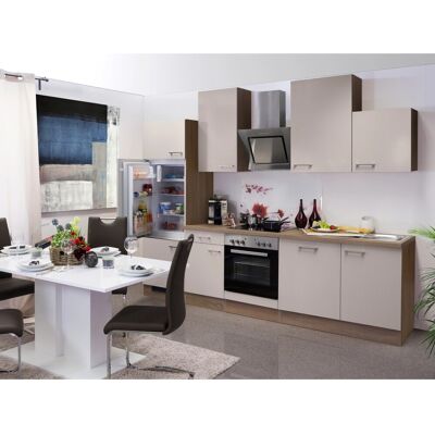 FlexWell Exclusiv Flex-Well Exclusiv Küchenzeile Orlando 280 cm Kaschmir Glanz-Sonoma Eiche FlexWell Exclusiv Flex-Well Exclusiv Küchenzeile Orlando 280 cm Kaschmir Glanz-Sonoma Eiche