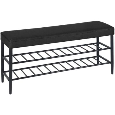 Relaxdays Schuhbank Eisen Schwarz 2 Ablagen 50 cm x 100 cm x 30 cm 7 kg Relaxdays Schuhbank Eisen Schwarz 2 Ablagen 50 cm x 100 cm x 30 cm 7 kg