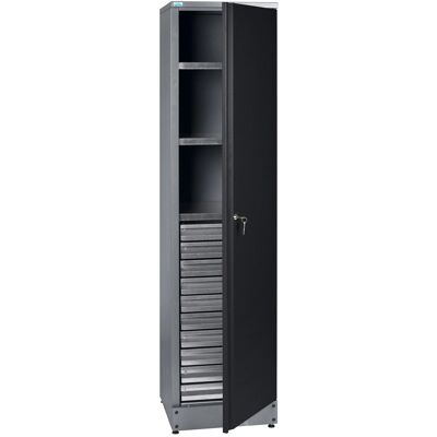 Küpper Materialschrank mit 1 Tür 10 Schubladen 180 cm Schwarz Küpper Materialschrank mit 1 Tür 10 Schubladen 180 cm Schwarz