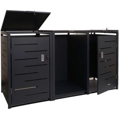 MCW Mülltonnenverkleidung E83-B 2er Anthrazit Stahl 117x198x82cm MCW Mülltonnenverkleidung E83-B 2er Anthrazit Stahl 117x198x82cm