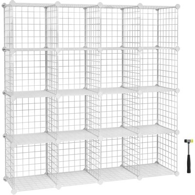 Songmics Steckregal Damion aus 16 Würfeln Weiß Songmics Steckregal Damion aus 16 Würfeln Weiß