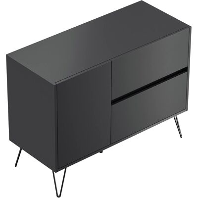 Posseik Sideboard Industrial S 2 Schubladen 1 Tür 100 cm Grafit Posseik Sideboard Industrial S 2 Schubladen 1 Tür 100 cm Grafit