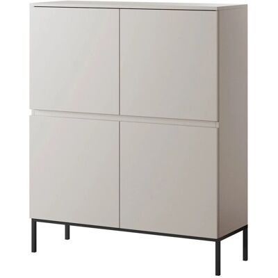 Selsey Highboard Bemmi 100 cm Hoch Kaschmirgrau mit Schwarzen Beinen Selsey Highboard Bemmi 100 cm Hoch Kaschmirgrau mit Schwarzen Beinen
