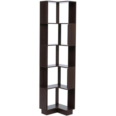 MCW Eck-Bücherregal P53 5 Ebenen MDF Melamin 175x40x40cm Walnuss-Optik MCW Eck-Bücherregal P53 5 Ebenen MDF Melamin 175x40x40cm Walnuss-Optik