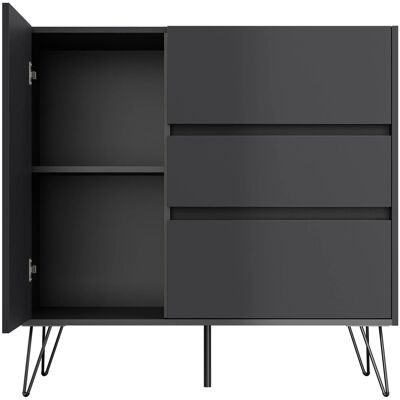 Posseik Sideboard Industrial L 3 Schubladen 1 Tür 100 cm Grafit Posseik Sideboard Industrial L 3 Schubladen 1 Tür 100 cm Grafit