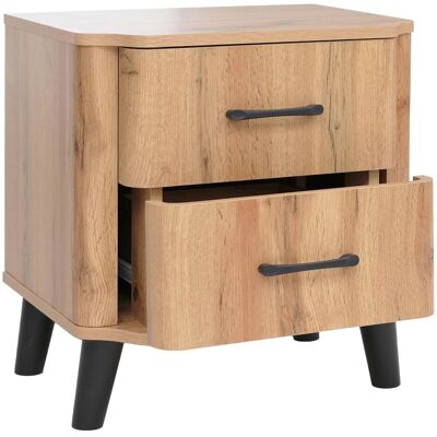 MCW Nachttisch P42 2 Schubladen MDF 50x48x40cm Wotan-Eiche-Optik MCW Nachttisch P42 2 Schubladen MDF 50x48x40cm Wotan-Eiche-Optik