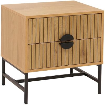 MCW Nachttisch O39 Schublade Melamin MDF Metall 50x48x39cm Natur MCW Nachttisch O39 Schublade Melamin MDF Metall 50x48x39cm Natur