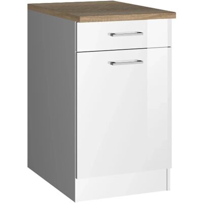 Held Möbel Küchenunterschrank Mailand 50 cm Tür/Schubkasten Hochglanz Weiß/Weiß Held Möbel Küchenunterschrank Mailand 50 cm Tür/Schubkasten Hochglanz Weiß/Weiß