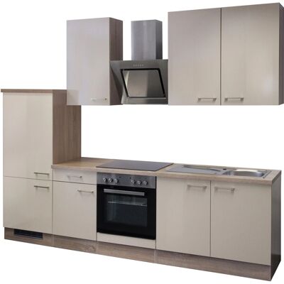 FlexWell Exclusiv Flex-Well Exclusiv Küchenzeile Orlando 270 cm Kaschmir Glanz-Sonoma Eiche FlexWell Exclusiv Flex-Well Exclusiv Küchenzeile Orlando 270 cm Kaschmir Glanz-Sonoma Eiche