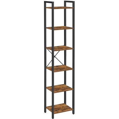 Songmics Regal Barnet 6 Ebenen 30 x 40 x 186 cm Braun-Schwarz Songmics Regal Barnet 6 Ebenen 30 x 40 x 186 cm Braun-Schwarz