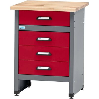 Küpper Werkbank mit 4 Schubladen 84 x 60 x 60 cm Dunkelrot Küpper Werkbank mit 4 Schubladen 84 x 60 x 60 cm Dunkelrot