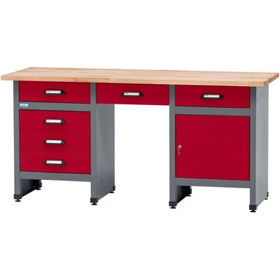 Küpper Werkbank Eintürig 6 Schubladen Sitzraum 84 x 170 x 60 cm Dunkelrot Küpper Werkbank Eintürig 6 Schubladen Sitzraum 84 x 170 x 60 cm Dunkelrot