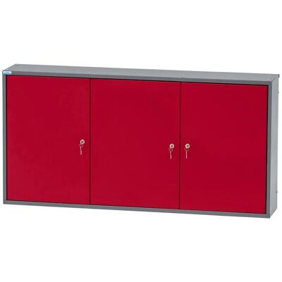 Küpper Hängeschrank 3-Türig mit 18 Sichtboxen 60 x 120 x 20 cm Dunkelrot Küpper Hängeschrank 3-Türig mit 18 Sichtboxen 60 x 120 x 20 cm Dunkelrot