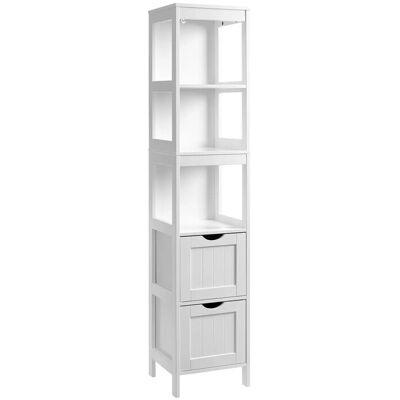 Vasagle Hochschrank mit 2 Schubladen 30 cm x 30 cm x 141,5 cm Weiß Vasagle Hochschrank mit 2 Schubladen 30 cm x 30 cm x 141,5 cm Weiß