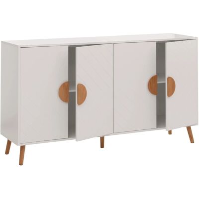 MCW Sideboard N89 Fischgrätenmuster Melamin Holz 88x150x40cm Weiß MCW Sideboard N89 Fischgrätenmuster Melamin Holz 88x150x40cm Weiß