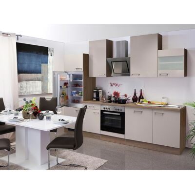 FlexWell Exclusiv Flex-Well Exclusiv Küchenzeile Orlando 280 cm Kaschmir Glanz-Sonoma Eiche FlexWell Exclusiv Flex-Well Exclusiv Küchenzeile Orlando 280 cm Kaschmir Glanz-Sonoma Eiche