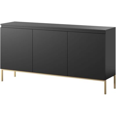 Selsey Sideboard Bemmi 150 cm Schwarz mit Goldenen Beinen Selsey Sideboard Bemmi 150 cm Schwarz mit Goldenen Beinen
