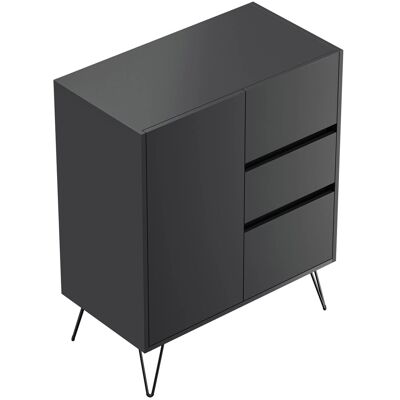 Posseik Sideboard Industrial K 3 Schubladen 1 Tür 80 cm Grafit Posseik Sideboard Industrial K 3 Schubladen 1 Tür 80 cm Grafit