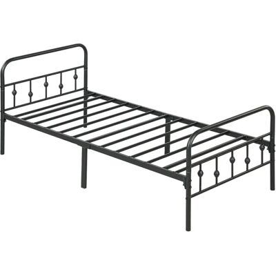 HOMCOM Bettrahmen Bettgestell Metall Schwarz 206,9L x 91,8B x 82,5H cm HOMCOM Bettrahmen Bettgestell Metall Schwarz 206,9L x 91,8B x 82,5H cm